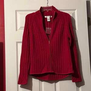 Geoffrey Beene Red Ribbed Sweater